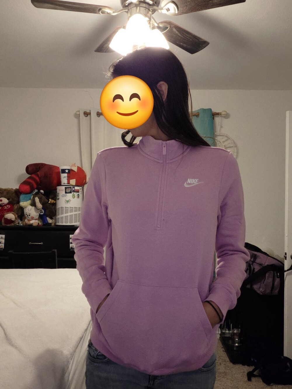 Pink Nike quarter zip sweatshirt in a S